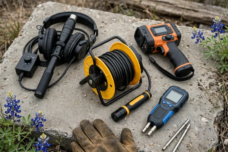 Professional slab leak detection tools acoustic thermal camera